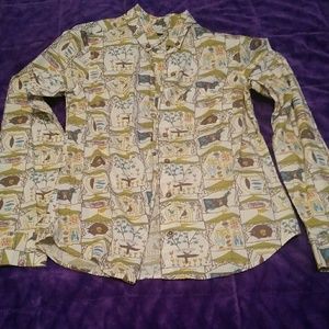 Anthropologie odille farm animals shirt